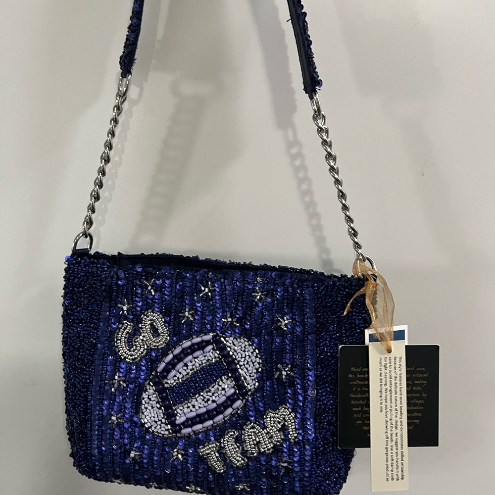 Blue Beaded Women's Bag